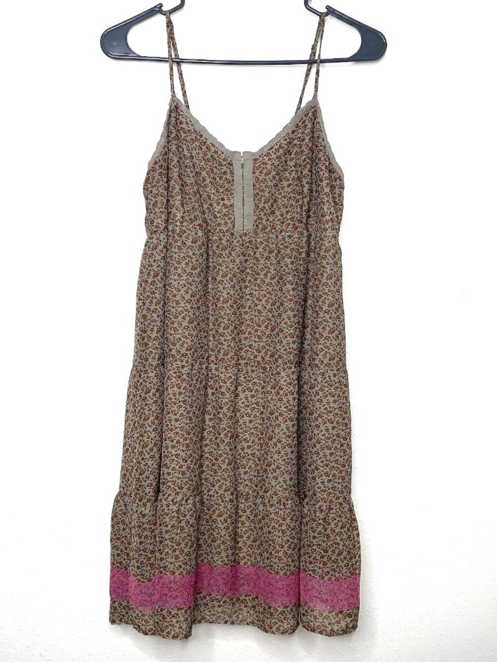 Mossimo Y2K Babydoll Ditsy Floral Sheer Chiffon GRUNGE Slip Dress L Barmaid Boho